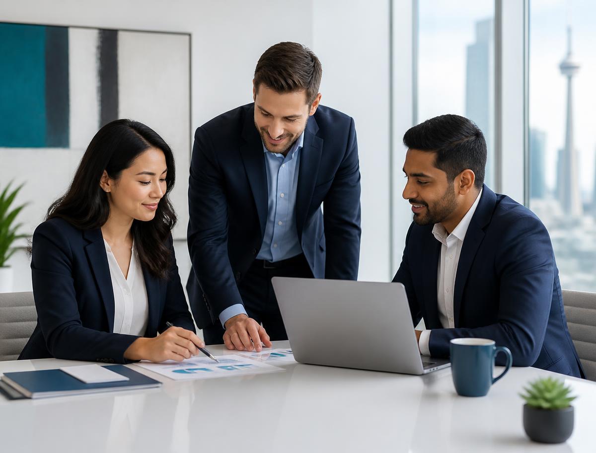 Professional services team planning an accounting SEO campaign
